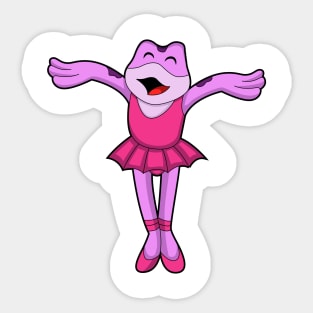 Frog at Ballet Dance with Skirt Sticker